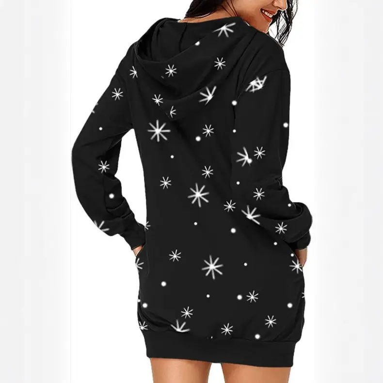 2021 Red Santa Holiday Hooded Skirt Sweatshirt - Image 4