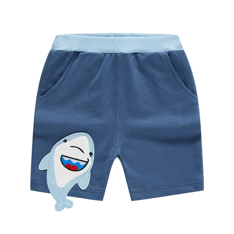 Summer Kids Shorts Boys Cartoon Dinosaur Blue Yellow - Image 4