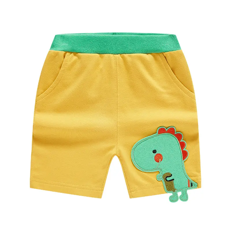 Summer Kids Shorts Boys Cartoon Dinosaur Blue Yellow - Image 7