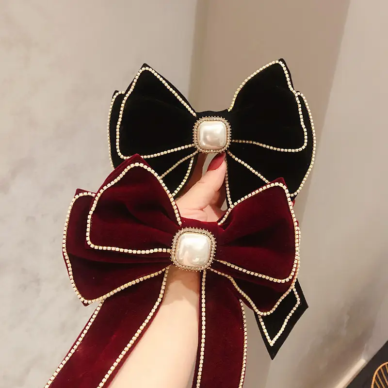 Women Velvet Bow Hairpin Winter Warm Clip - Image 25