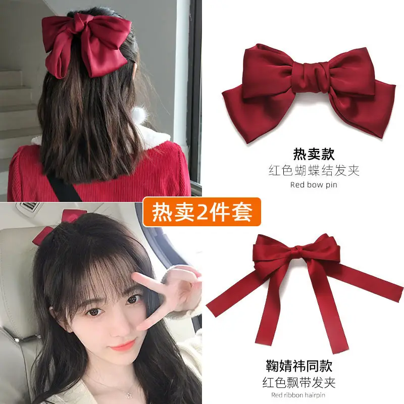 Women Velvet Bow Hairpin Winter Warm Clip - Image 17