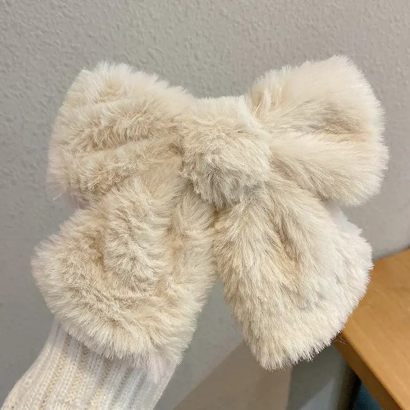 Women Velvet Bow Hairpin Winter Warm Clip - Image 20