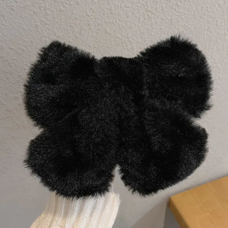 Women Velvet Bow Hairpin Winter Warm Clip - Image 21