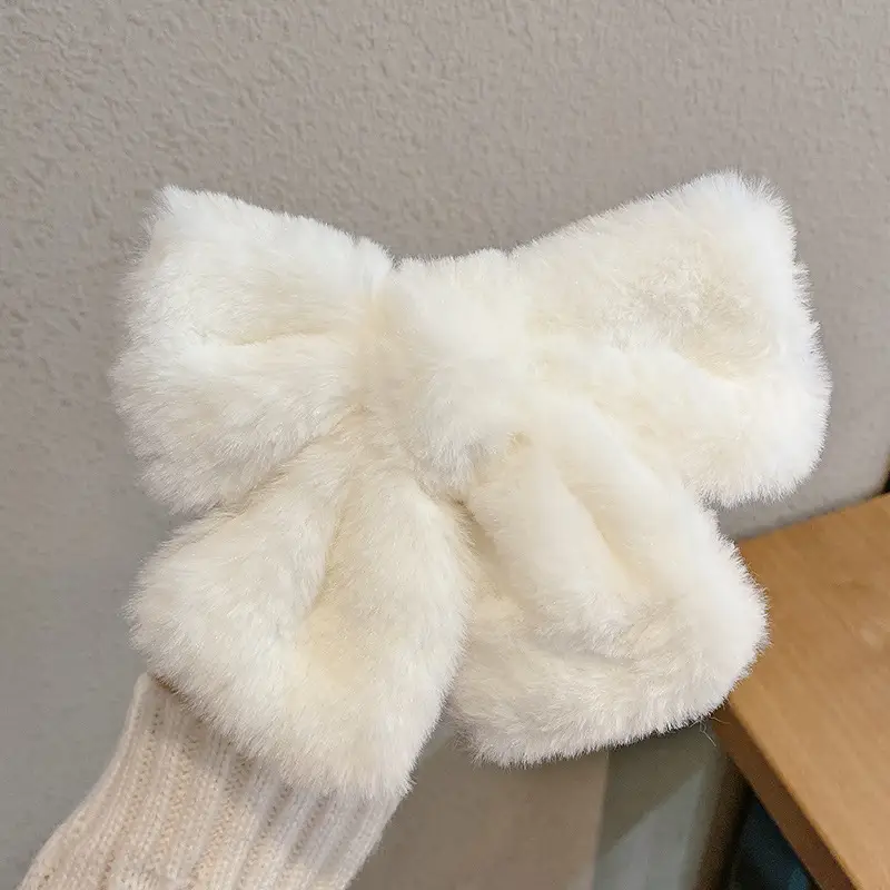 Women Velvet Bow Hairpin Winter Warm Clip - Image 22