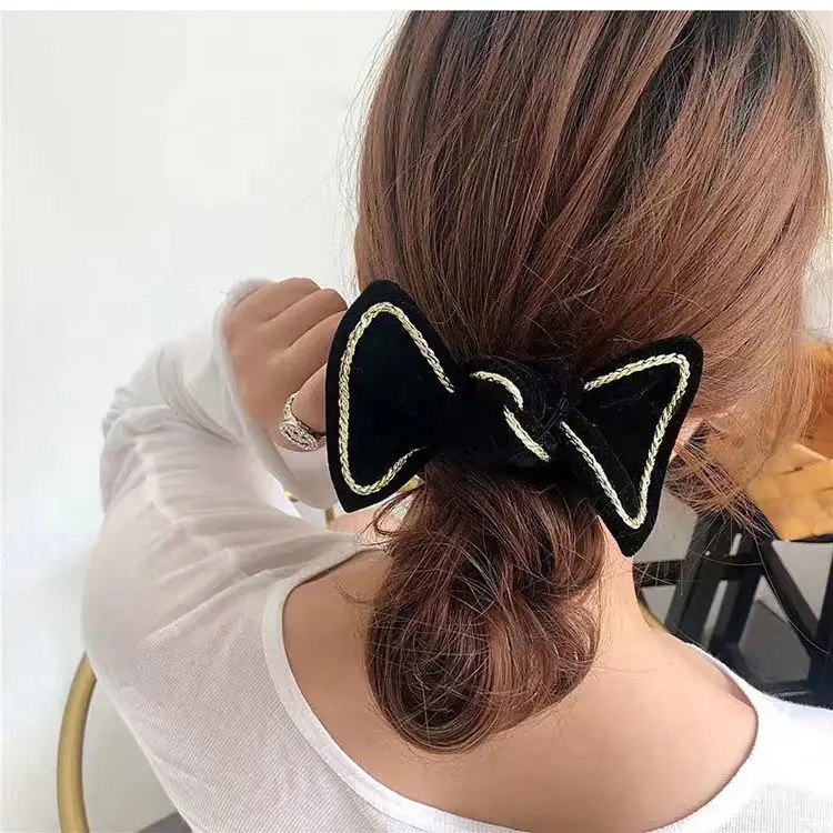 Women Velvet Bow Hairpin Winter Warm Clip - Image 6