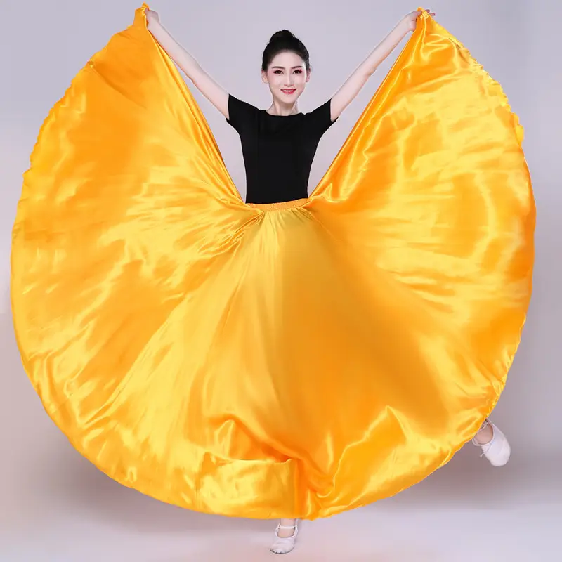 White Silk Dance Skirt for Women Performance Wear - Image 8