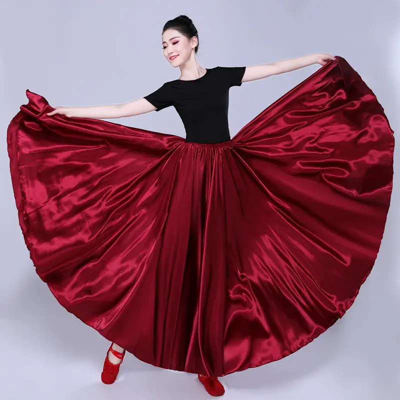 White Silk Dance Skirt for Women Performance Wear — feature 12