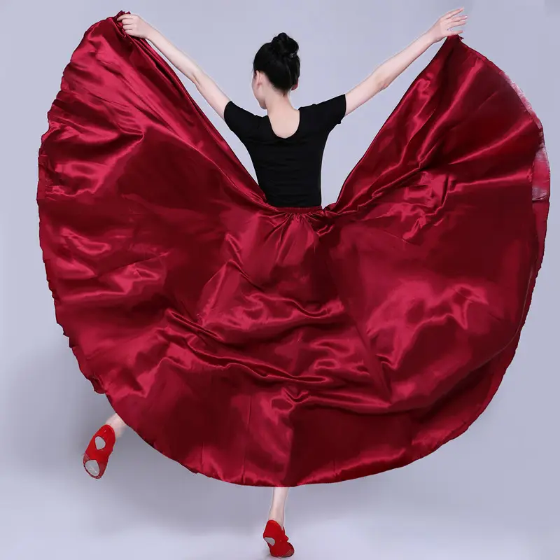White Silk Dance Skirt for Women Performance Wear — feature 13