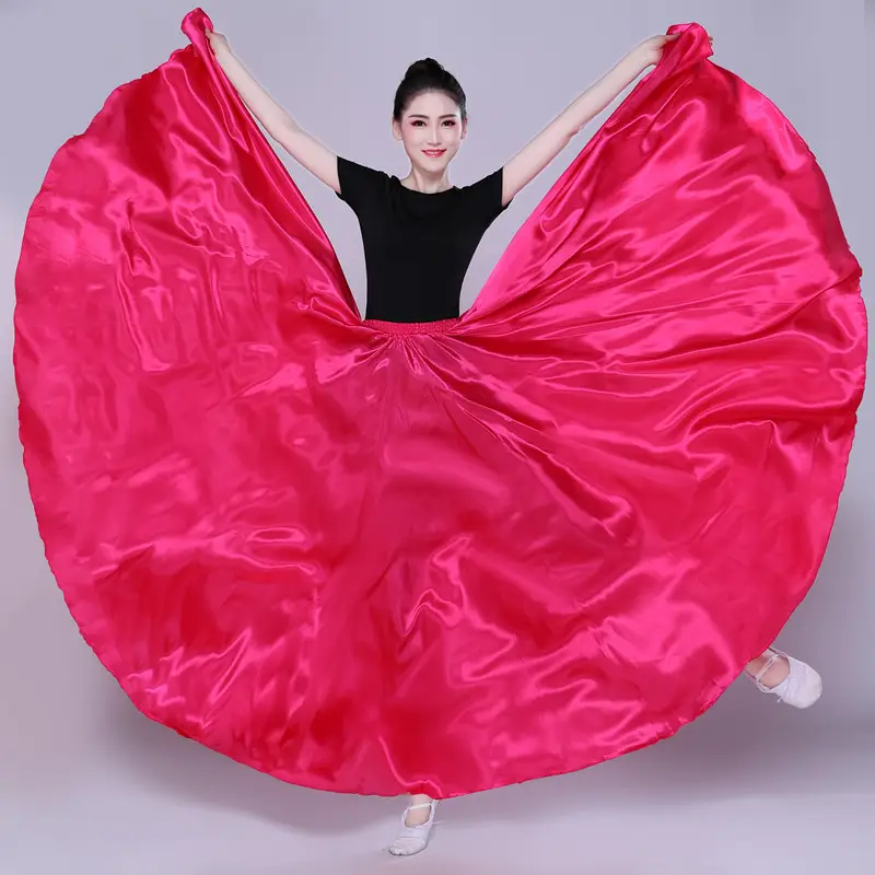 White Silk Dance Skirt for Women Performance Wear — feature 14