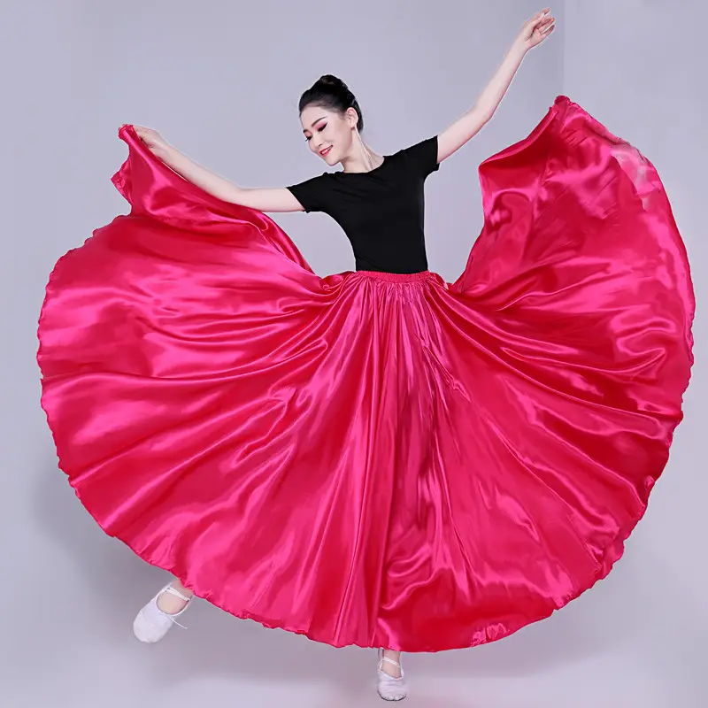 White Silk Dance Skirt for Women Performance Wear — feature 16