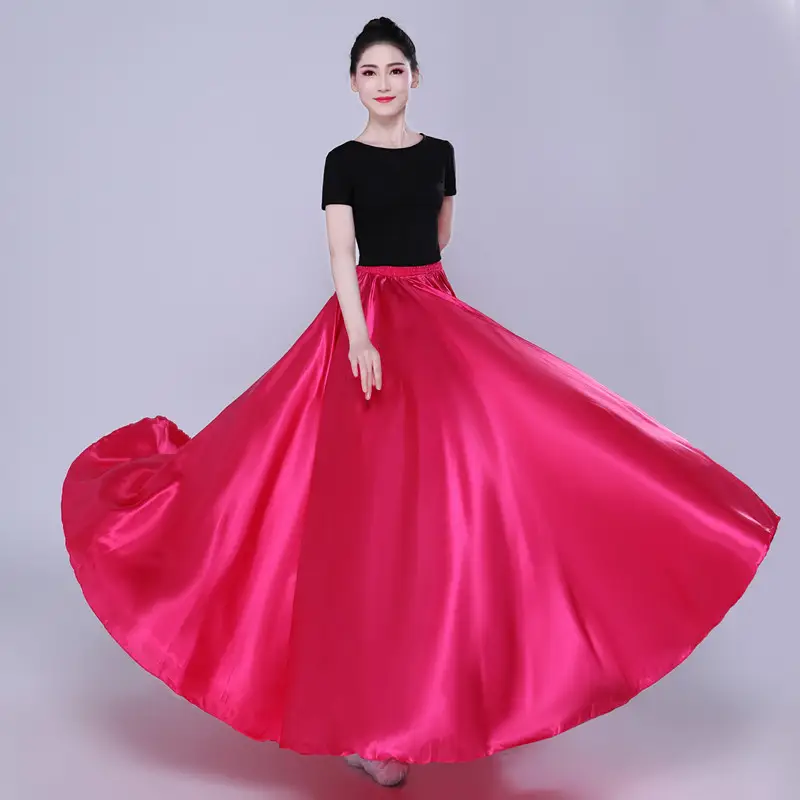 White Silk Dance Skirt for Women Performance Wear — feature 18