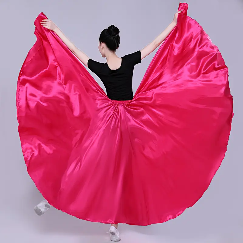 White Silk Dance Skirt for Women Performance Wear — feature 19