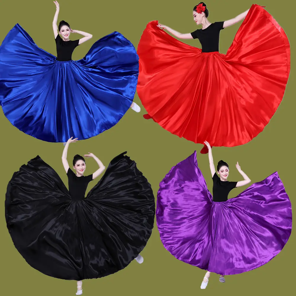 White Silk Dance Skirt for Women Performance Wear — feature 2