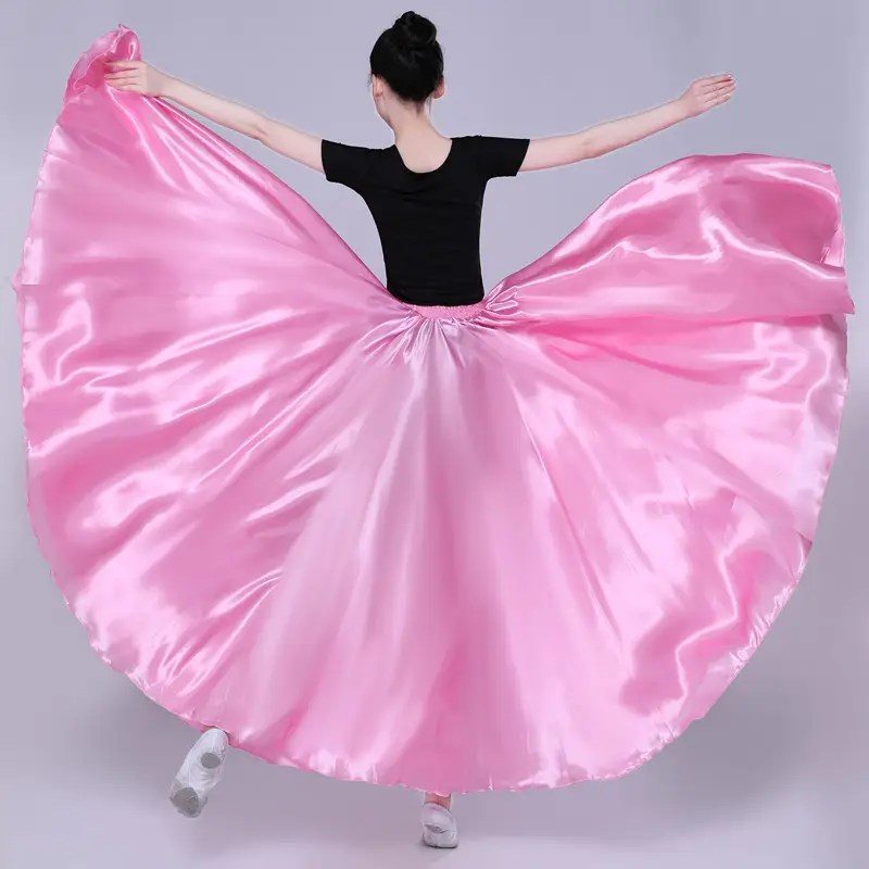 White Silk Dance Skirt for Women Performance Wear — feature 24
