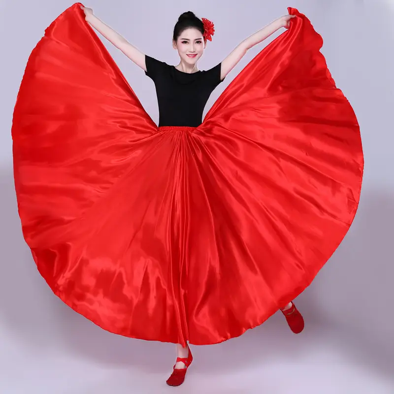 White Silk Dance Skirt for Women Performance Wear — feature 4