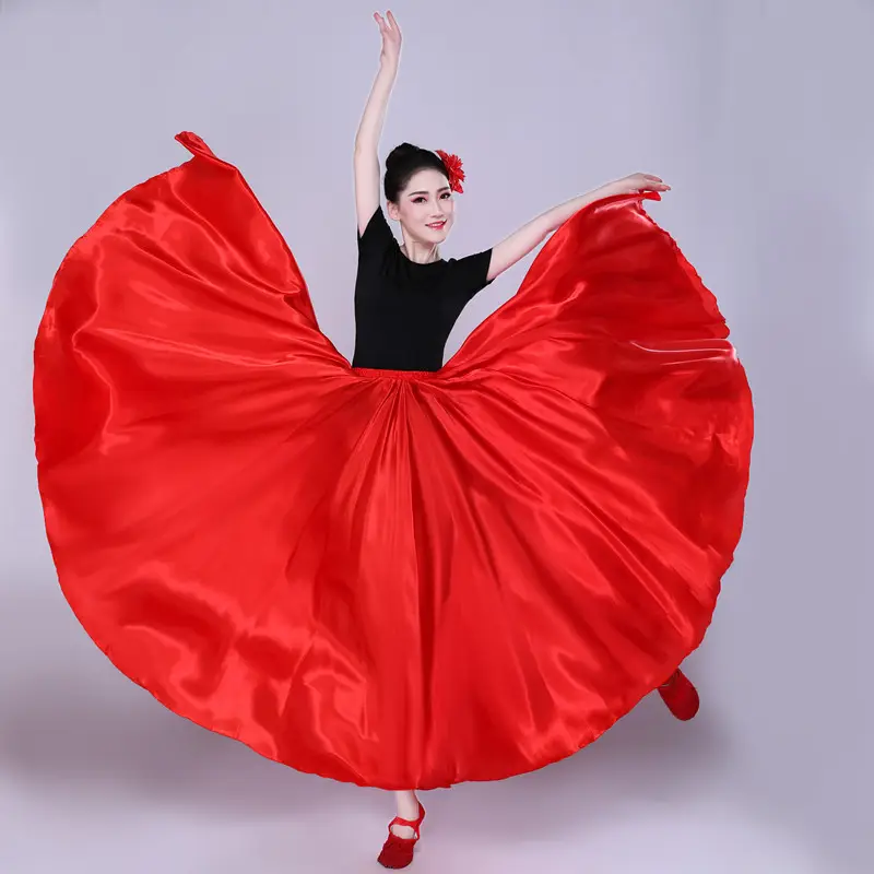 White Silk Dance Skirt for Women Performance Wear — feature 5