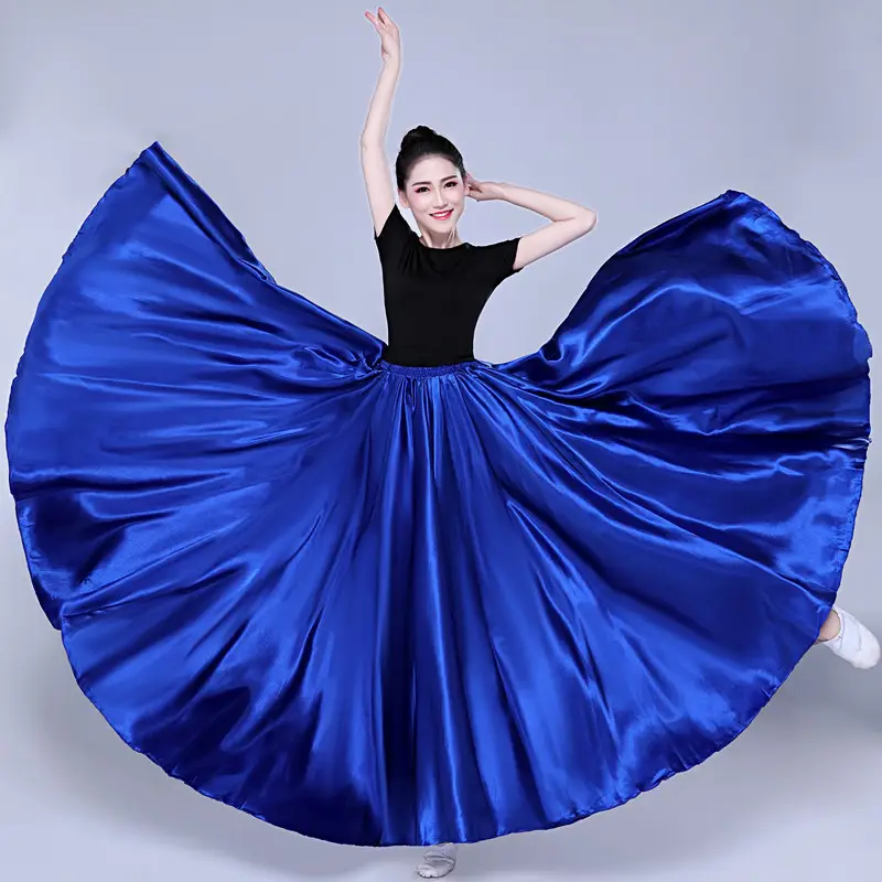 White Silk Dance Skirt for Women Performance Wear — feature 56