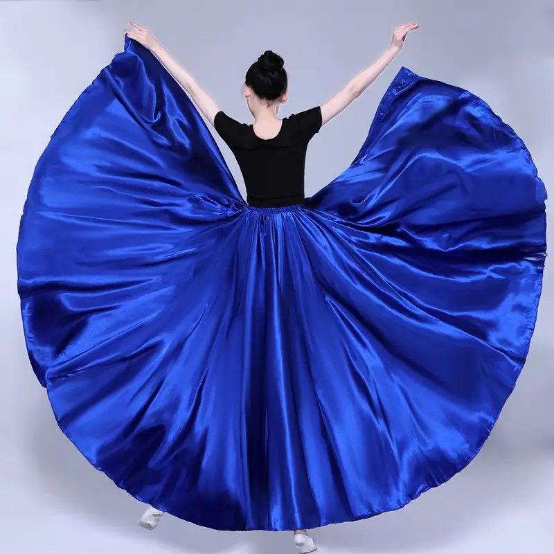 White Silk Dance Skirt for Women Performance Wear — feature 58