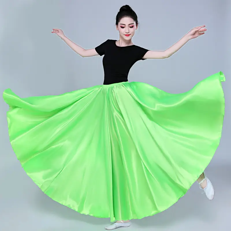 White Silk Dance Skirt for Women Performance Wear — feature 61