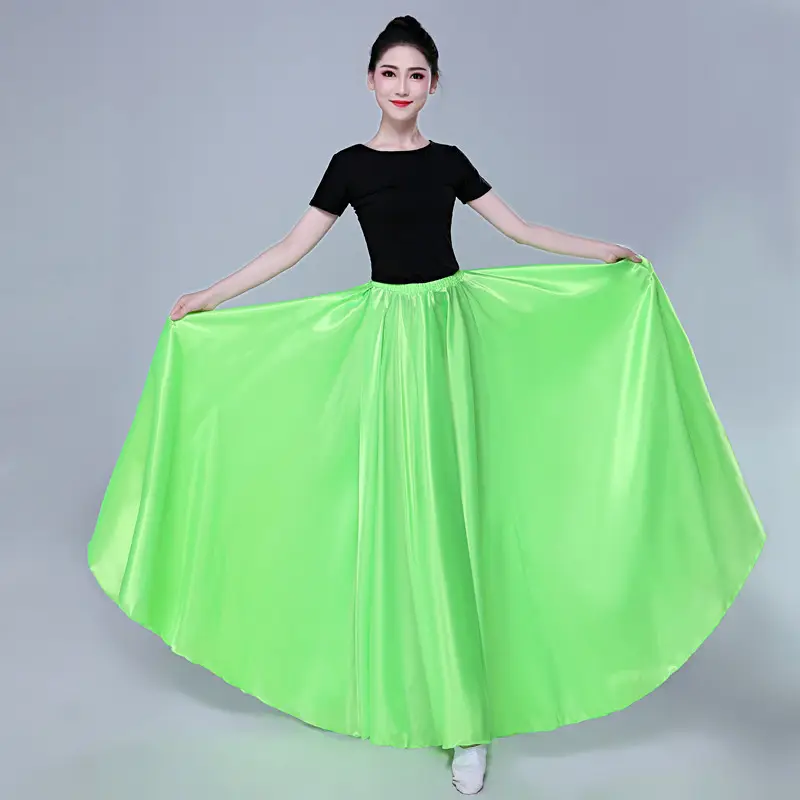 White Silk Dance Skirt for Women Performance Wear — feature 62