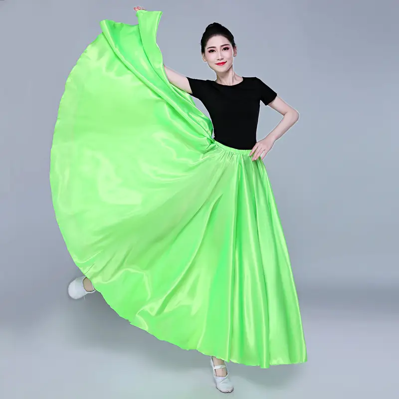 White Silk Dance Skirt for Women Performance Wear — feature 63