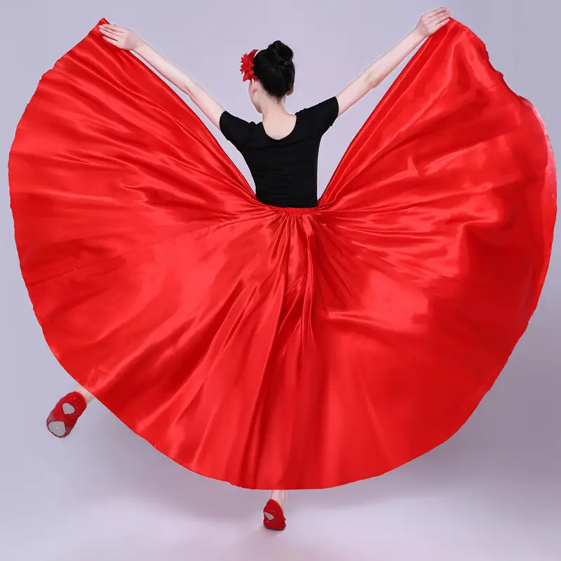 White Silk Dance Skirt for Women Performance Wear — feature 7