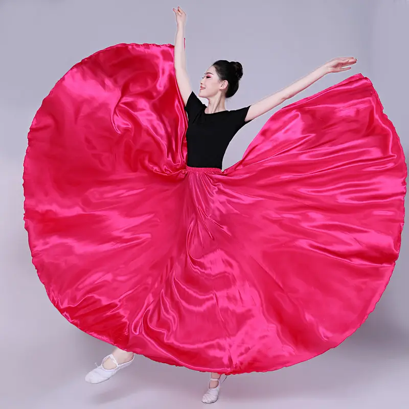 White Silk Dance Skirt for Women Performance Wear - Image 11