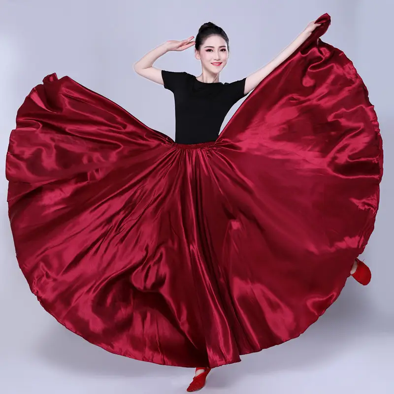 White Silk Dance Skirt for Women Performance Wear - Image 12