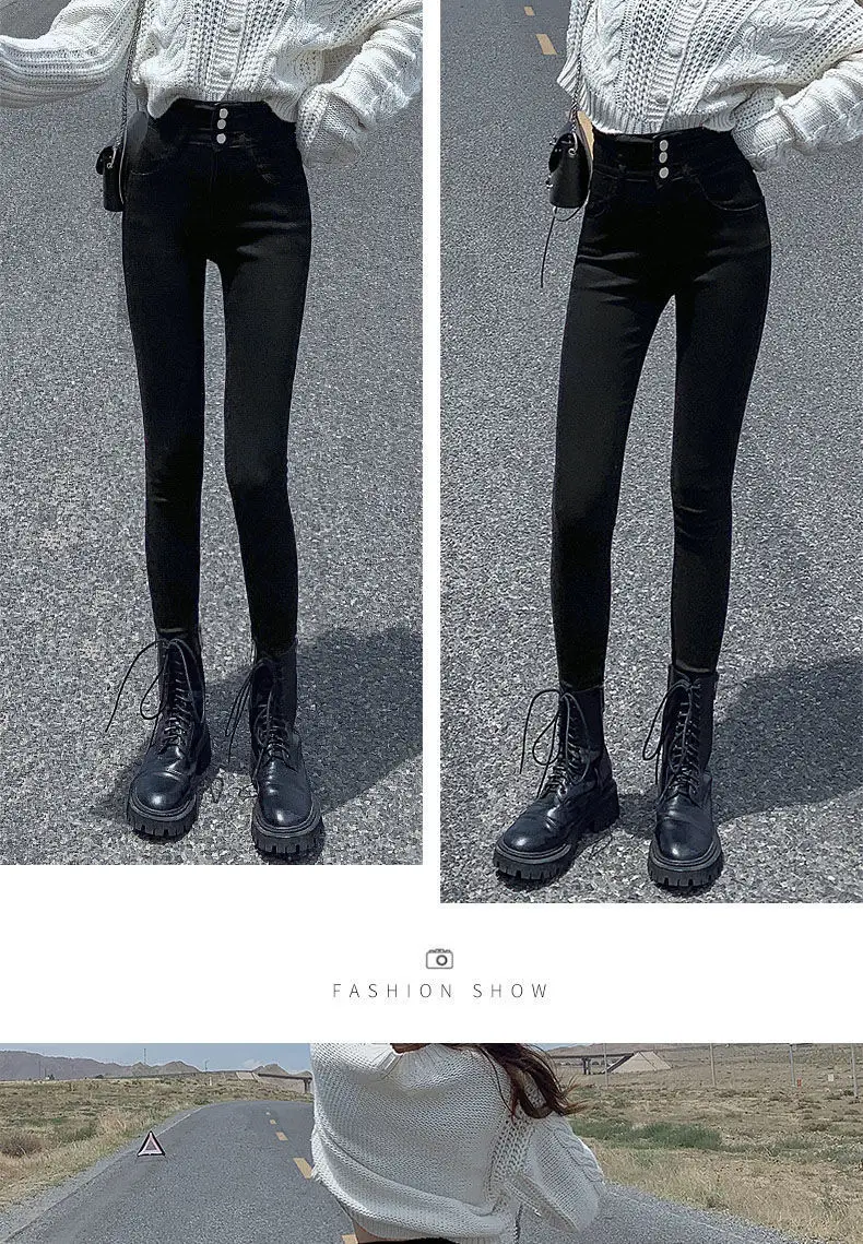 Women Slim Fit Skinny Jeans 2025 Winter Warm — feature 13