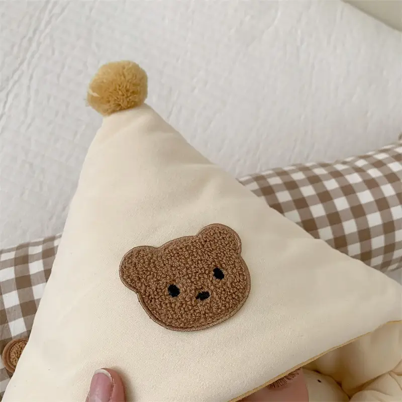 Newborn Baby Cotton Cushion Blanket Beige Bow - Image 7