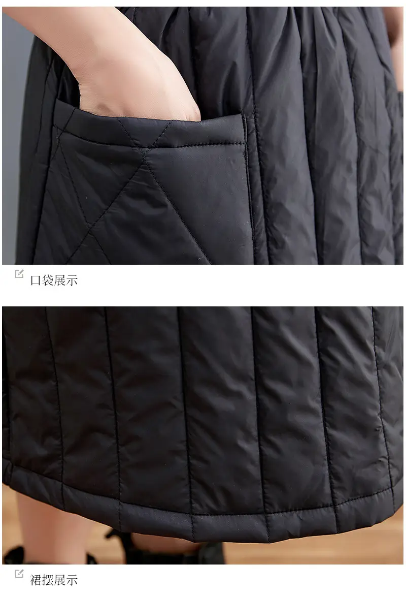 Autumn Winter Warm Solid Skirt Elastic Waist Large Pocket — feature 15