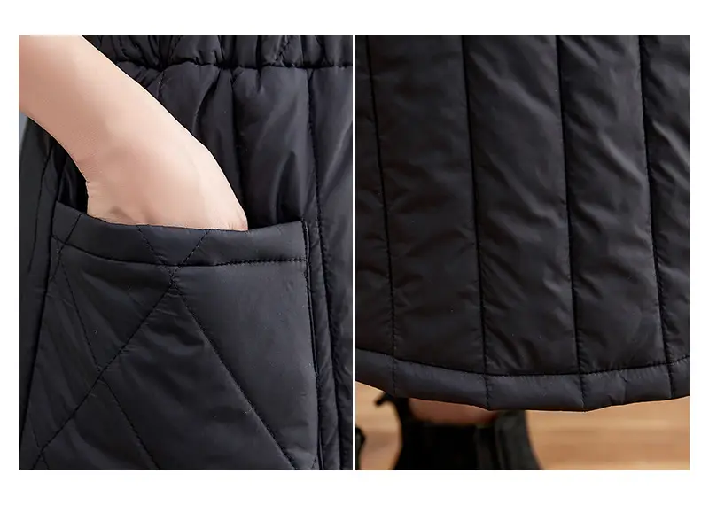 Autumn Winter Warm Solid Skirt Elastic Waist Large Pocket — feature 4