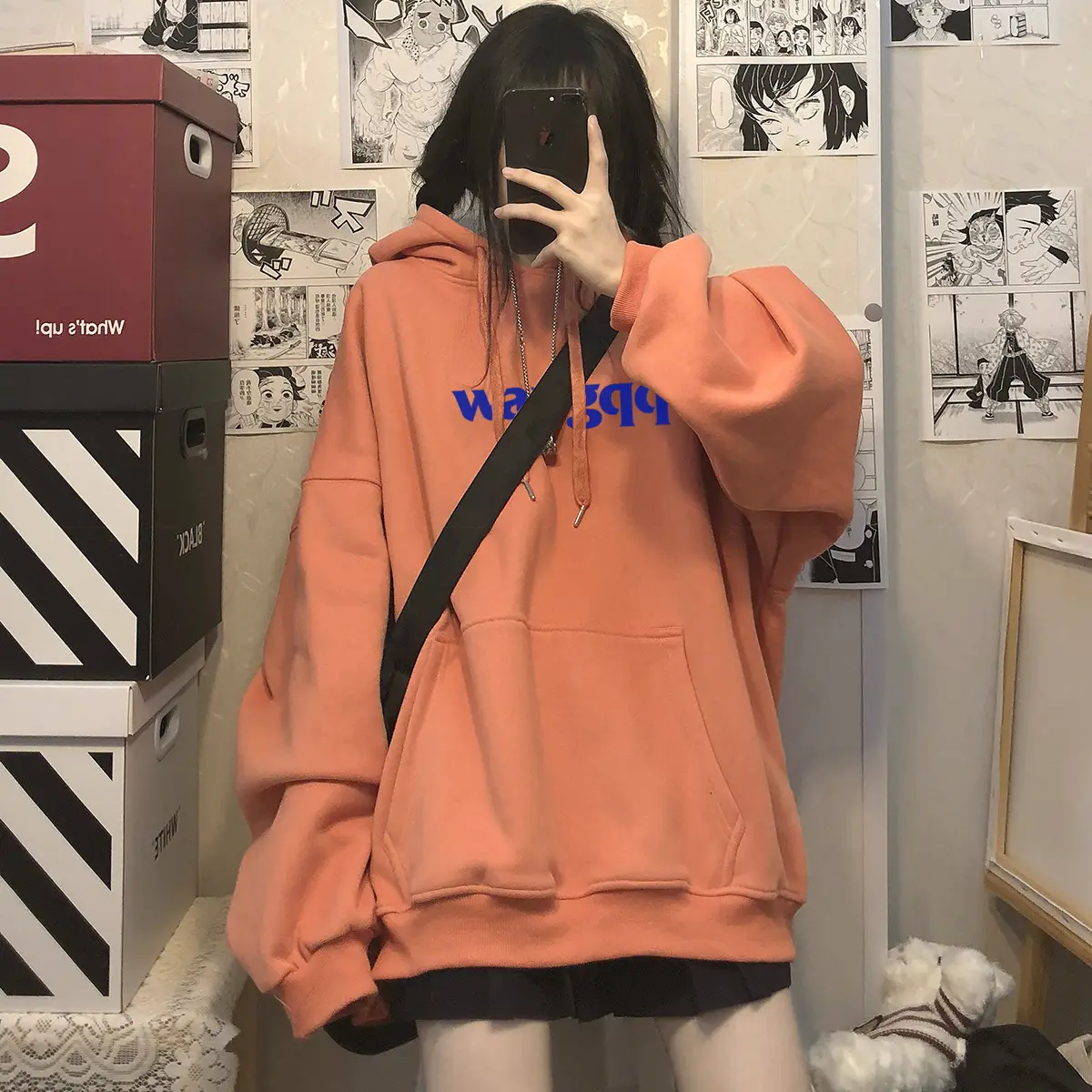 Pink Hooded Sweatshirt Plus Size Autumn Winter - Image 8