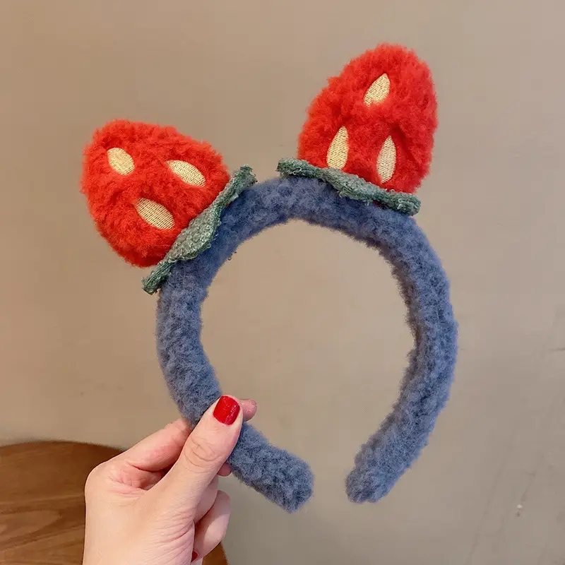 2021 Girl's Cute Strawberry Hair Bands Sweet Mori Headbands - Image 7