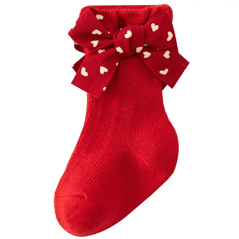 Red Bow Baby Socks 0-3Y Cotton Princess Design - Image 10