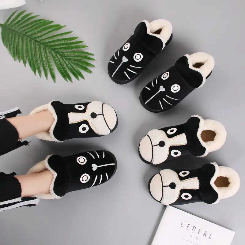 Daddy Pig Cat Slippers Warm Cotton Non-Slip Men's - Image 3