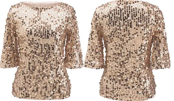 2023 Cross-Border Sequins T-Shirts Women Multi Color — feature 13