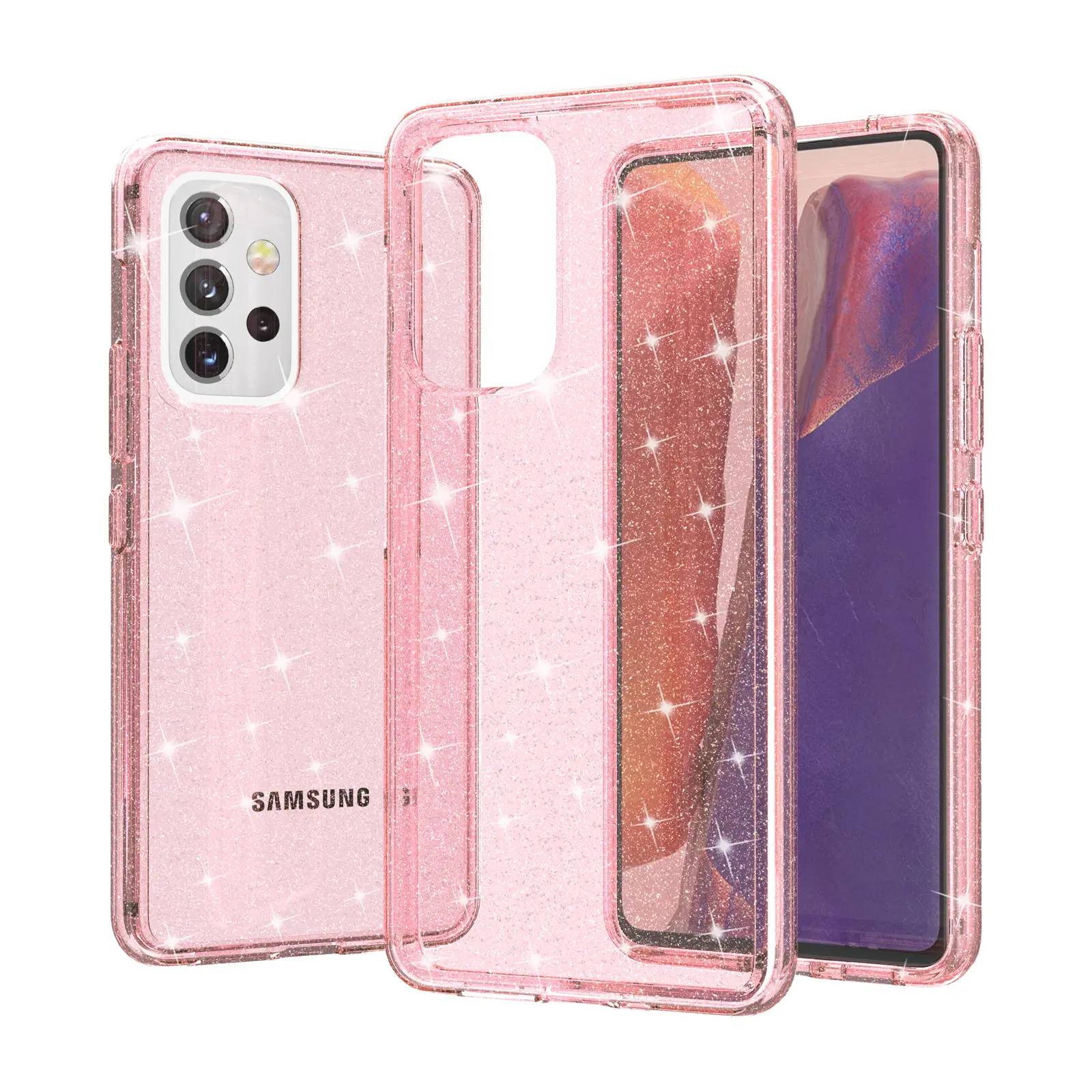 Samsung A53 5G Transparent Glitter Mobile Case - Image 2