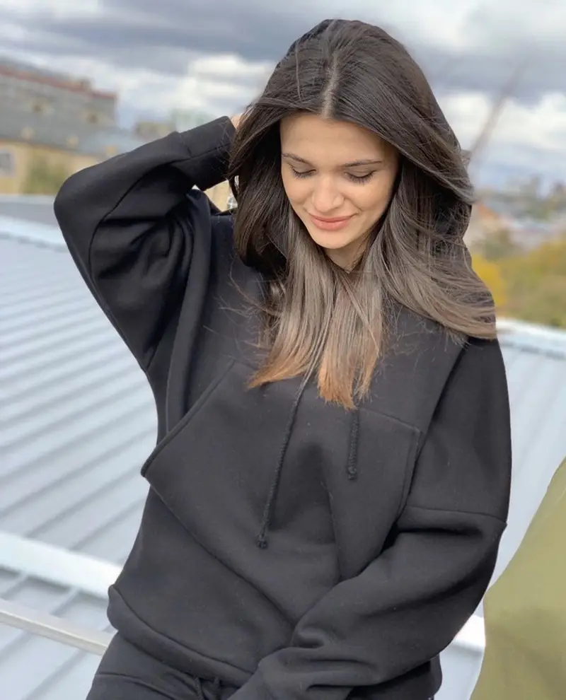 Women Pink Hooded Sweatshirt Set Winter Casual 2021 — feature 10