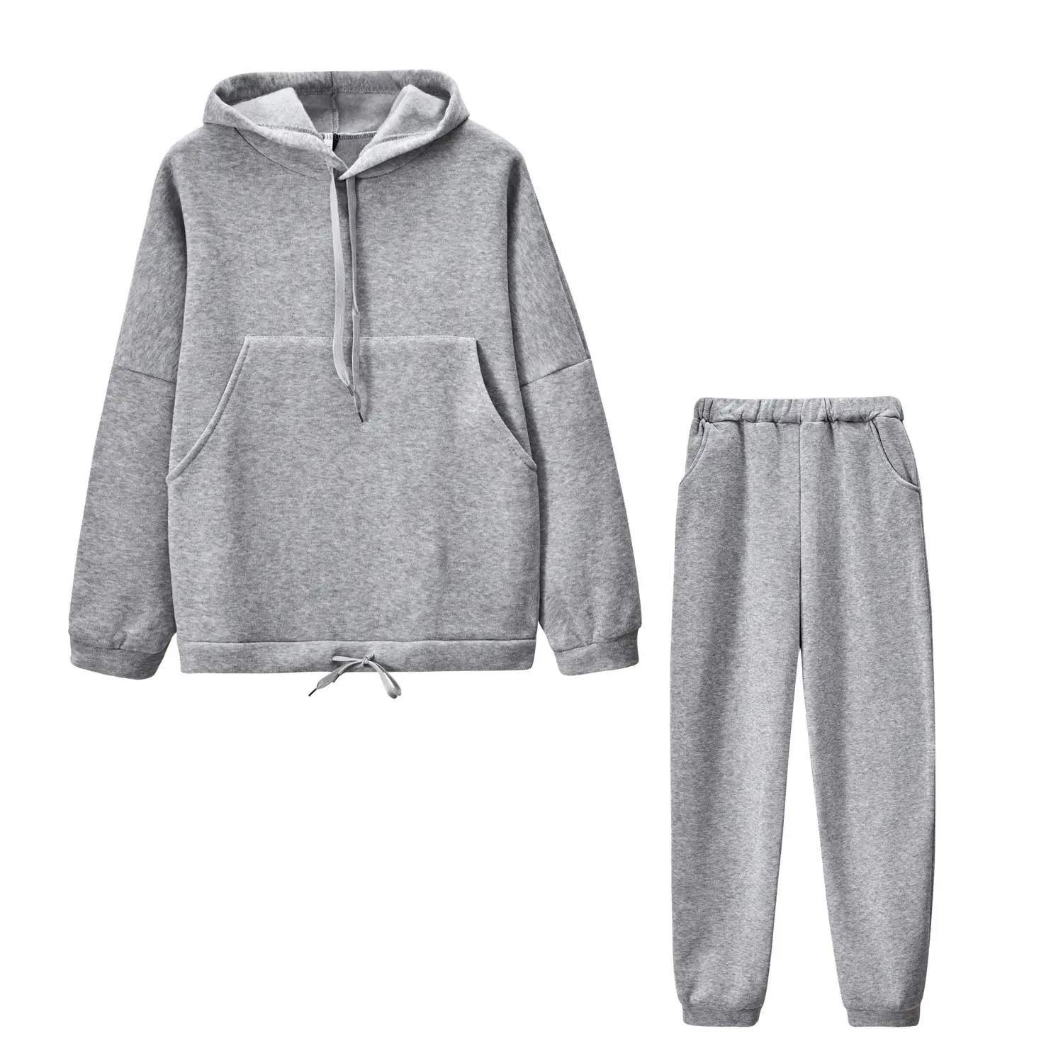 Women Pink Hooded Sweatshirt Set Winter Casual 2021 — feature 12