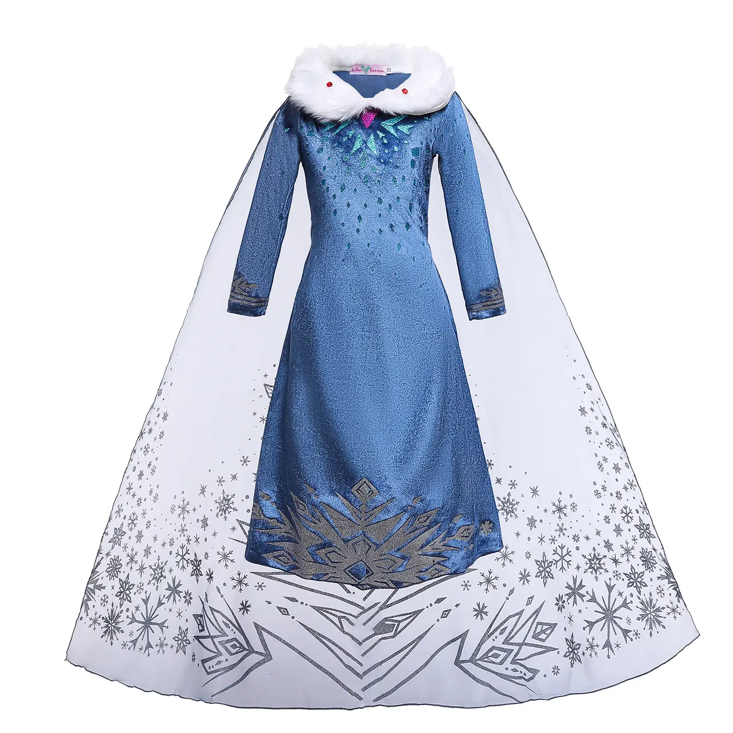 2021 Frozen Princess Dress Blue Elsa Children's Wear