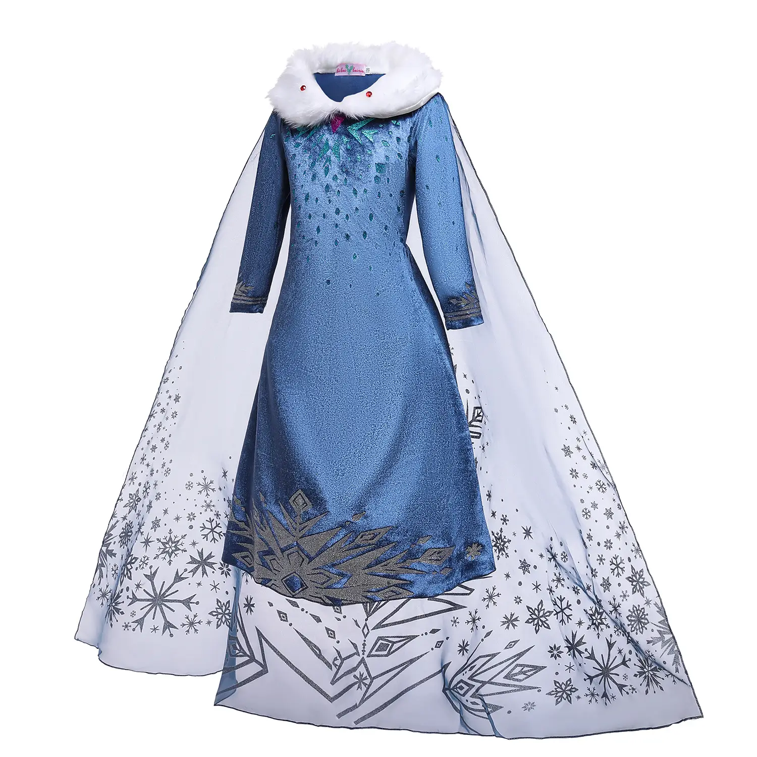 2021 Frozen Princess Dress Blue Elsa Children's Wear