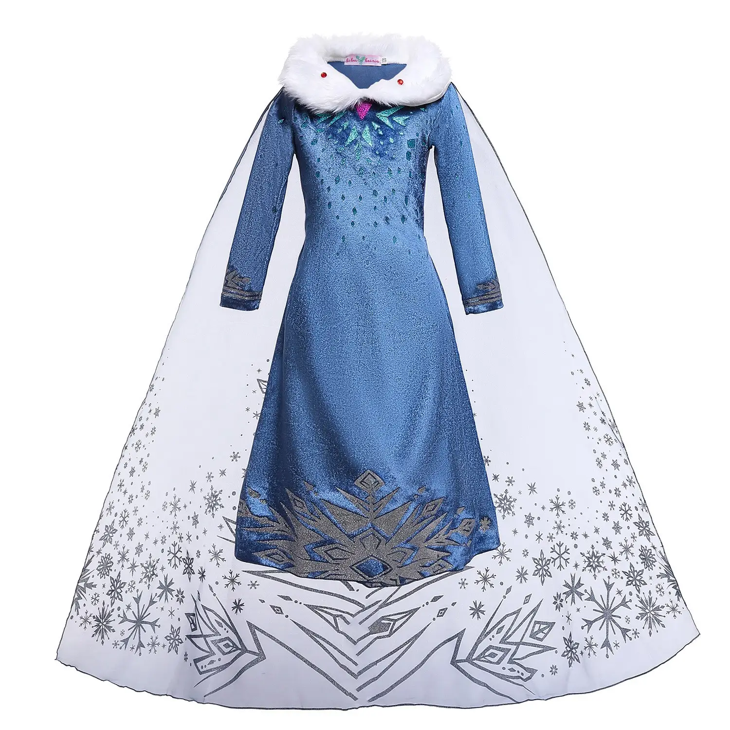 2021 Frozen Princess Dress Blue Elsa Children's Wear