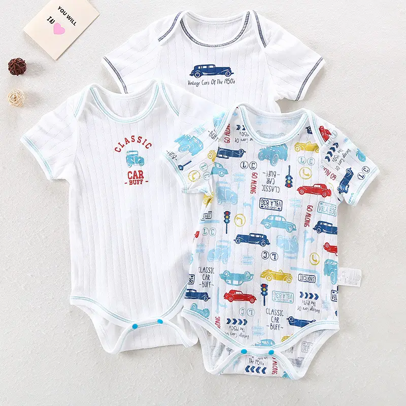 Japanese Children Cotton Jumpsuit Set 3 Pcs Newborn - Image 10