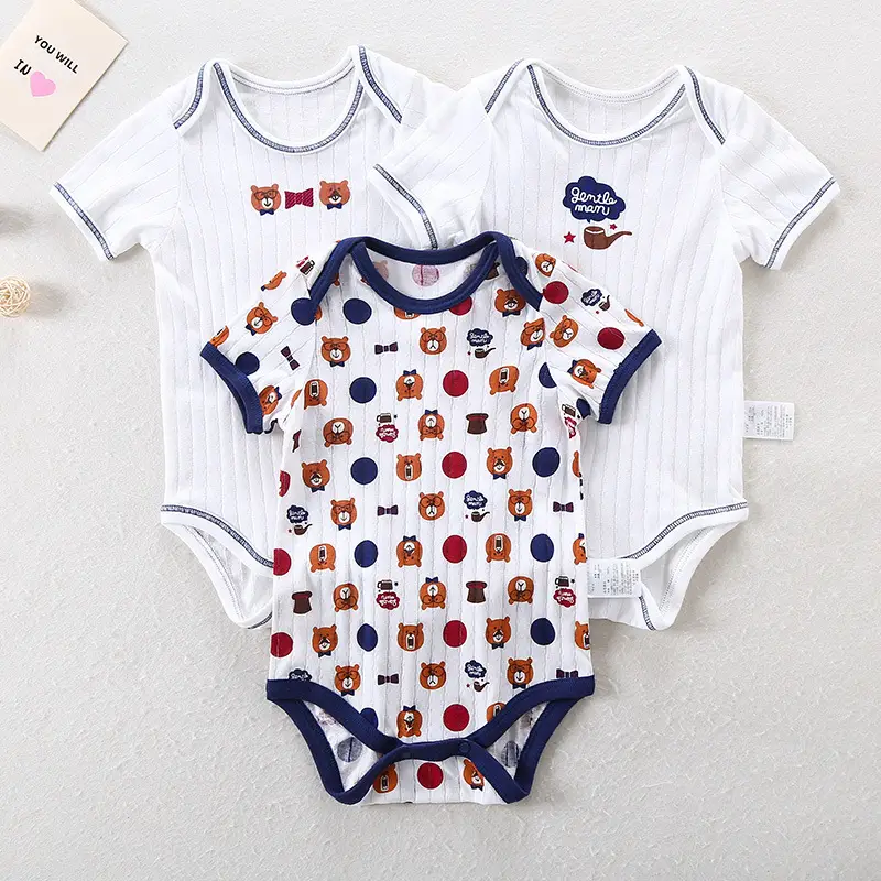 Japanese Children Cotton Jumpsuit Set 3 Pcs Newborn - Image 7