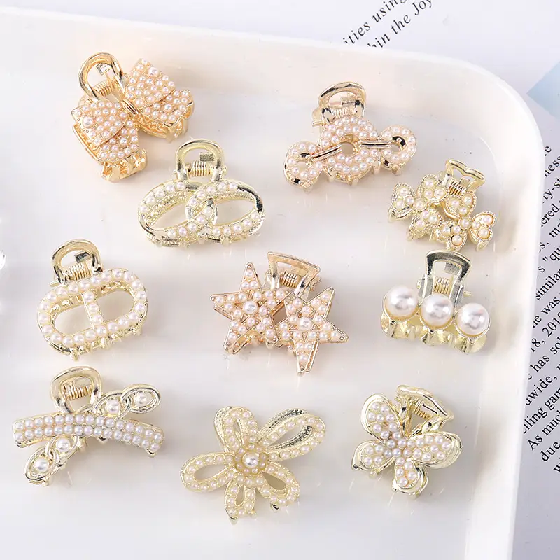 Korean Style Pearl Bow Hair Clips for Women - Image 35