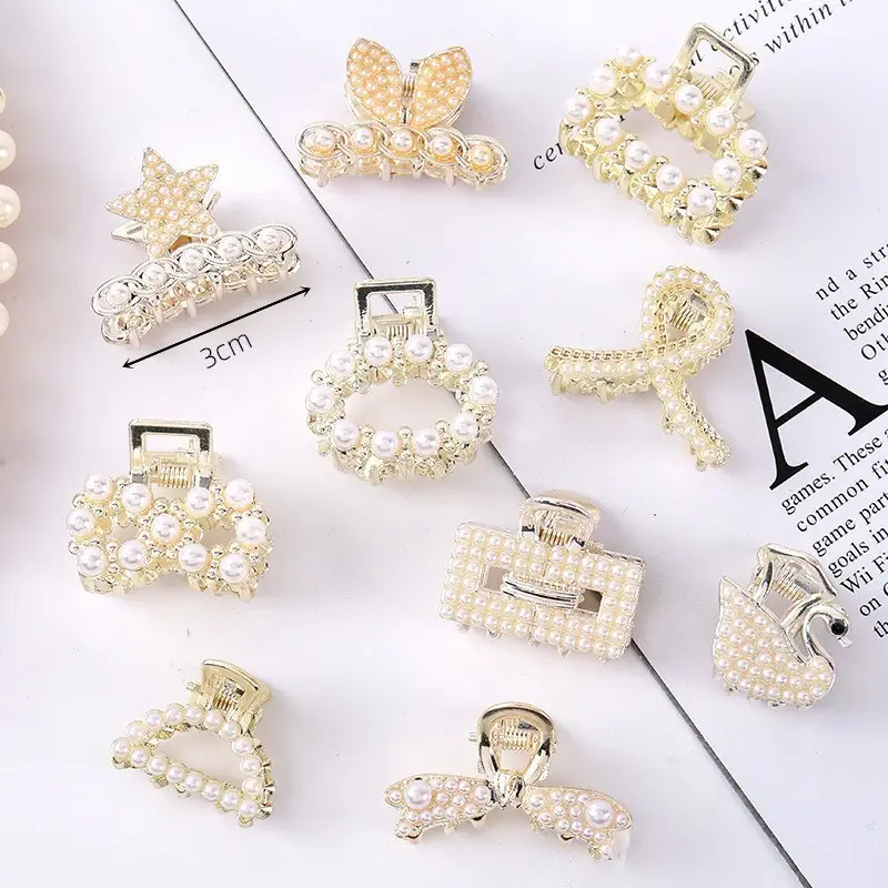 Korean Style Pearl Bow Hair Clips for Women - Image 36