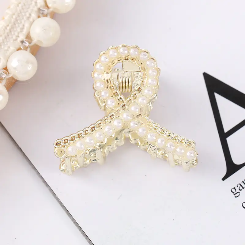 Korean Style Pearl Bow Hair Clips for Women - Image 9