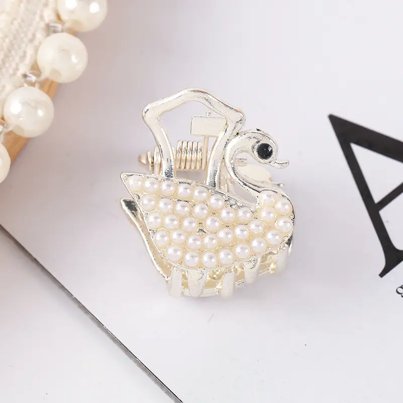 Korean Style Pearl Bow Hair Clips for Women - Image 11