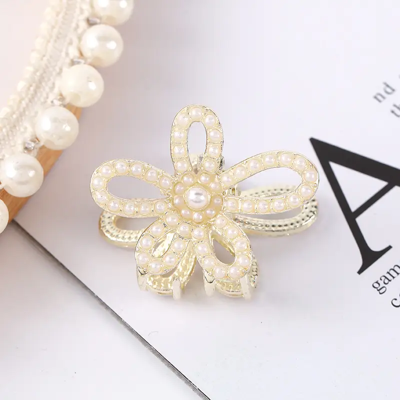 Korean Style Pearl Bow Hair Clips for Women - Image 12